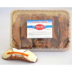 Scorze di cannoli siciliani foderati di cioccolato Pz 5